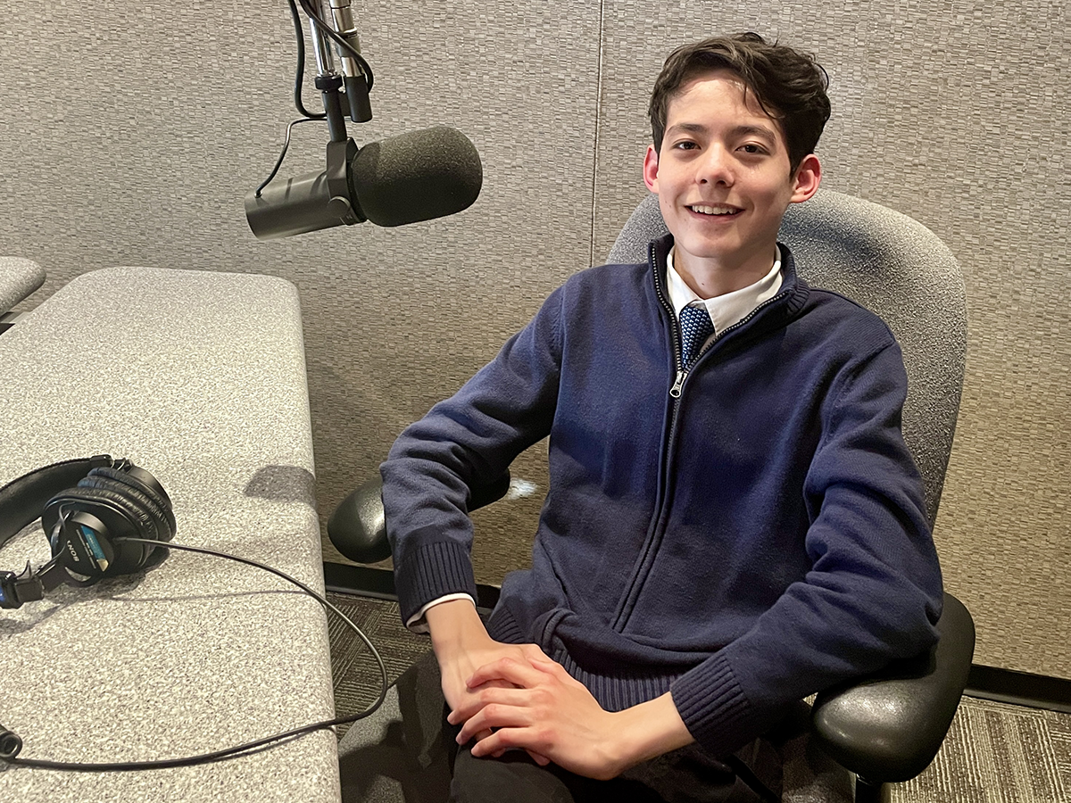 Pianist Luke Wagner in the KBACH studios.